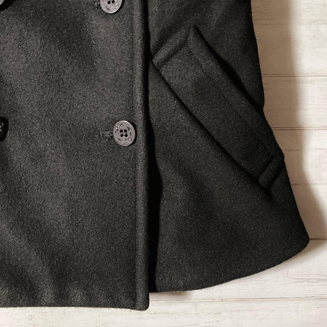 ピーコート 裏地ボア ウール 黒 平成ギャルy2k ダークコア パンク nana