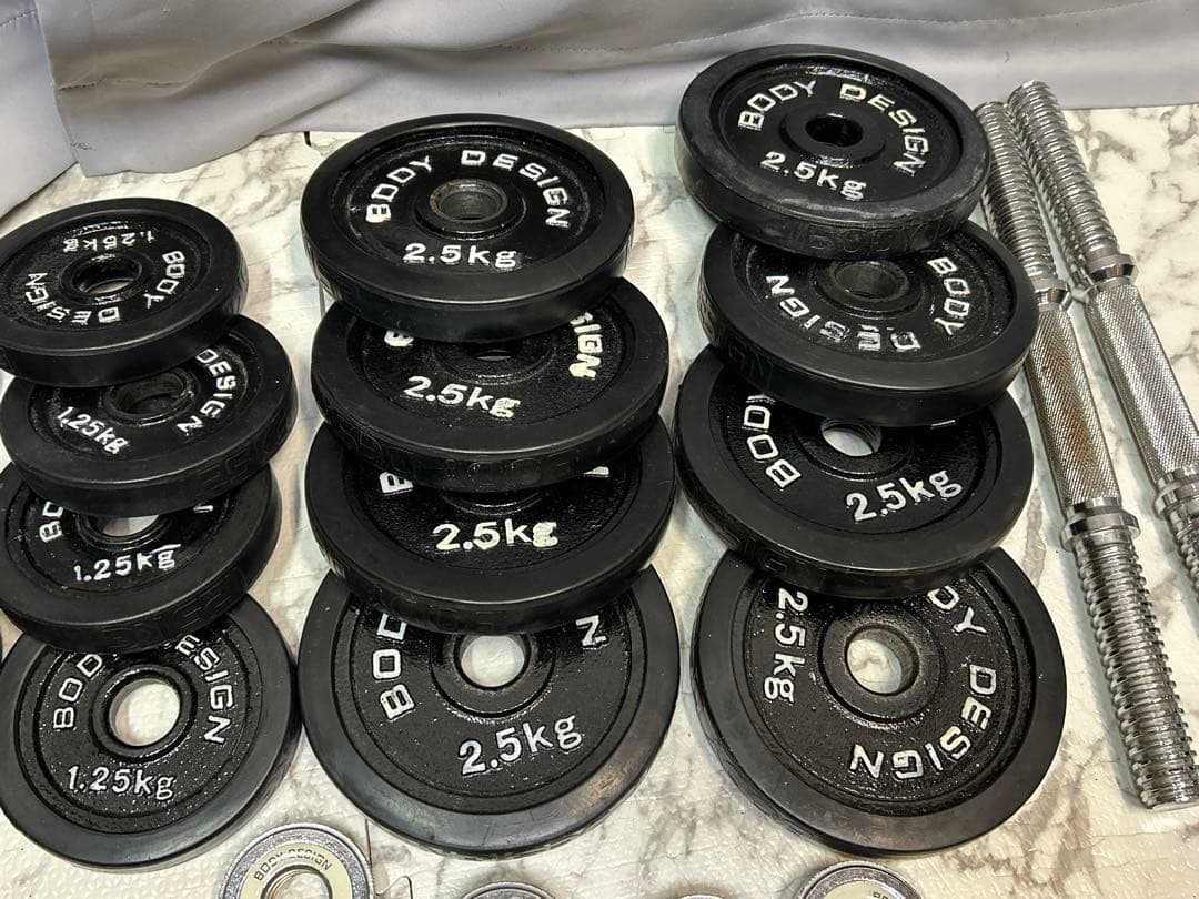 ボディデザイン　ラバー ダンベル　17.5キロ 2本セット　合計35キロ