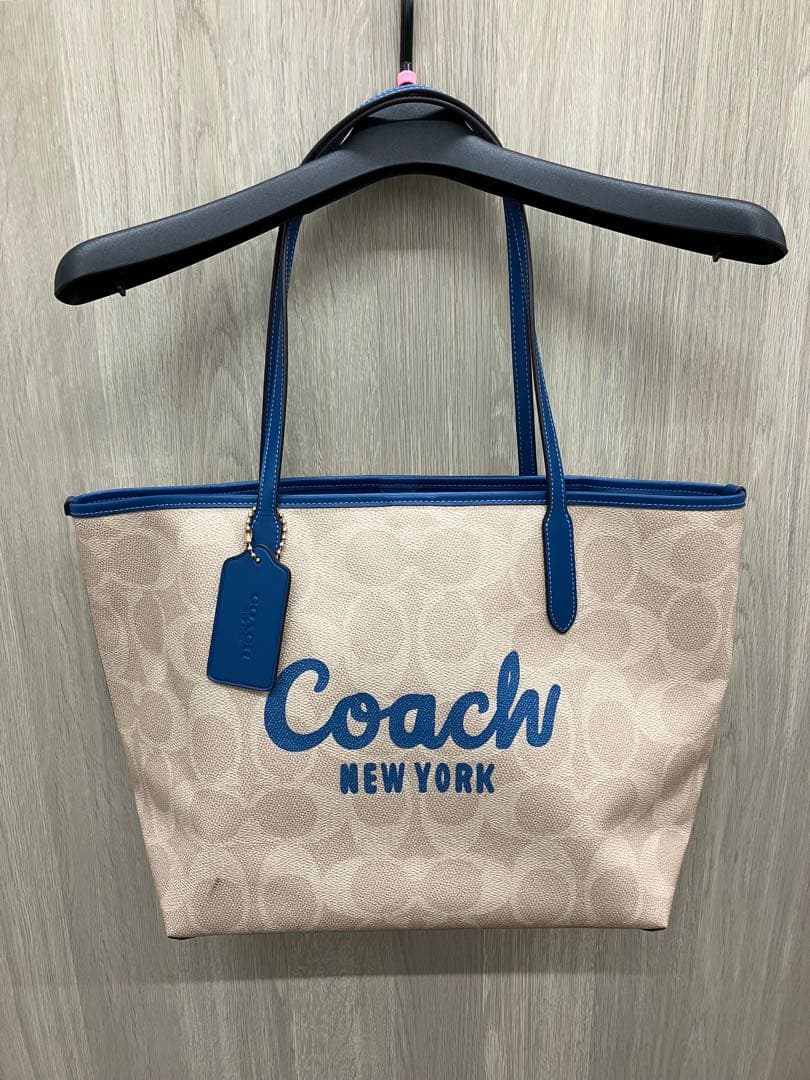 COACH コーチ　トートバッグ ベージュ/ブルー
