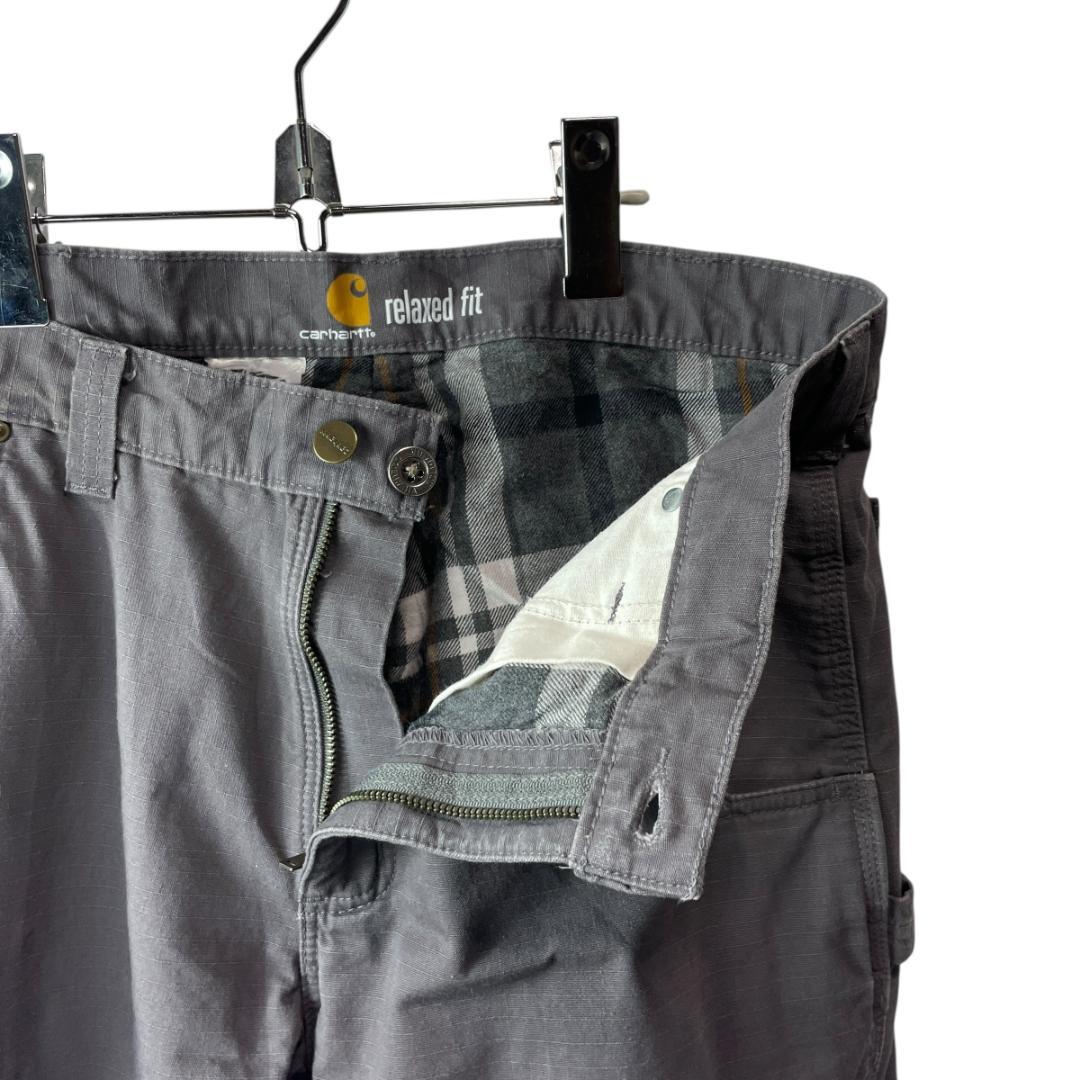 カーハート リップストップカーゴパンツ ダブルニー ワークパンツ グレー W34