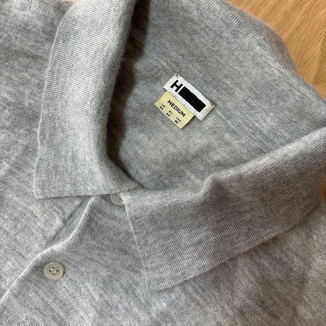 H BEAUTY&YOUTH ニットポロシャツ　グレー　ホワイト　2点まとめ