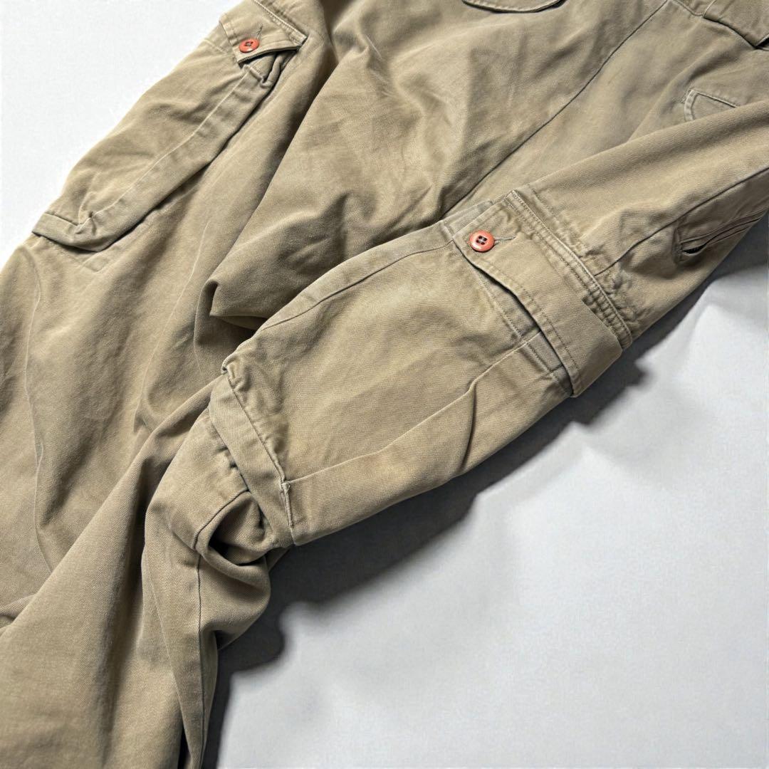 ダブルアールエル　カーゴパンツ・三つ星タグ・尿素ボタン・USA製・RRL・ジップ