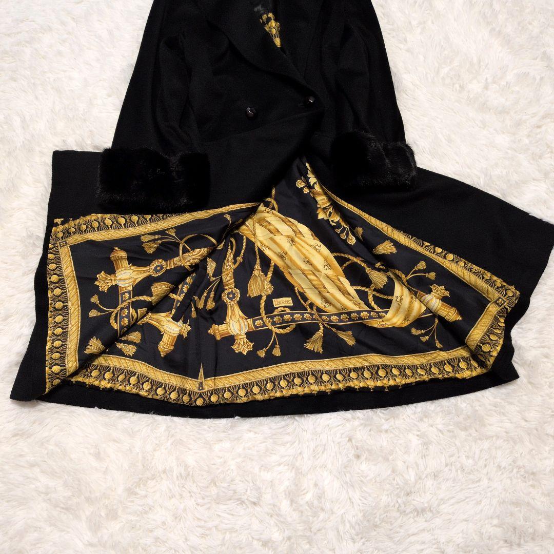 【美品】ヘルノ☆ロロピアーナ　カシミヤ100%　リアル　ファーコート　黒