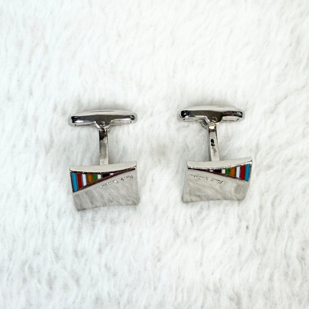 【美品】Paul Smith ポールスミス カフス シルバー マルチカラー