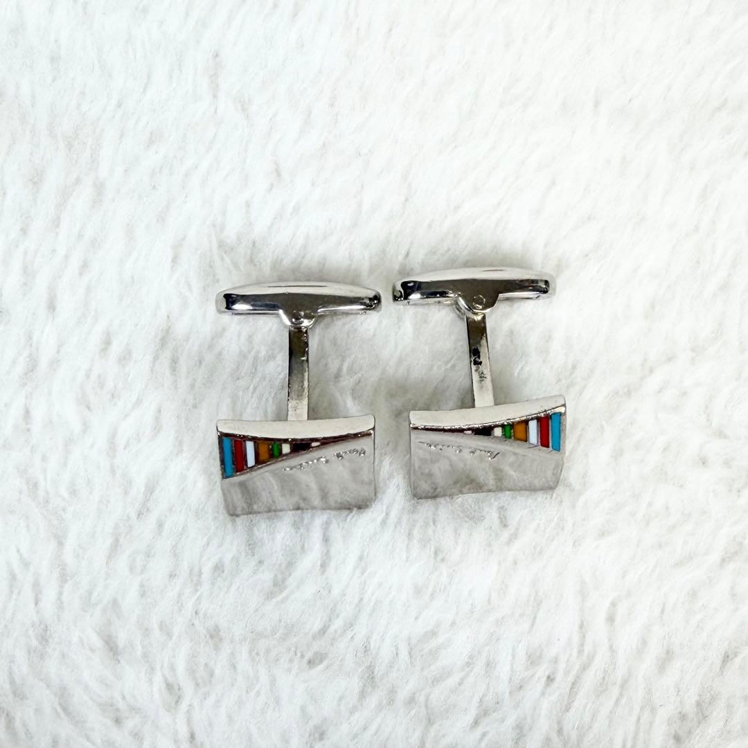 【美品】Paul Smith ポールスミス カフス シルバー マルチカラー