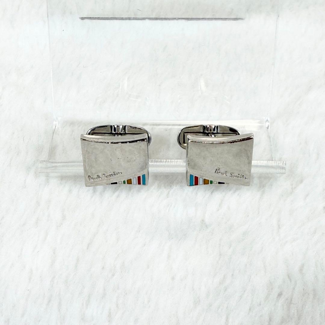 【美品】Paul Smith ポールスミス カフス シルバー マルチカラー