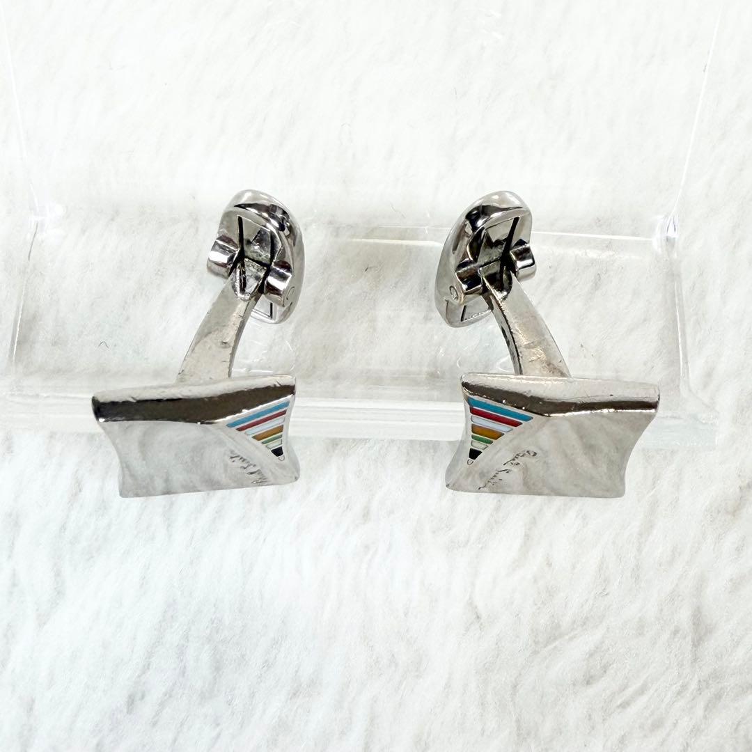 【美品】Paul Smith ポールスミス カフス シルバー マルチカラー