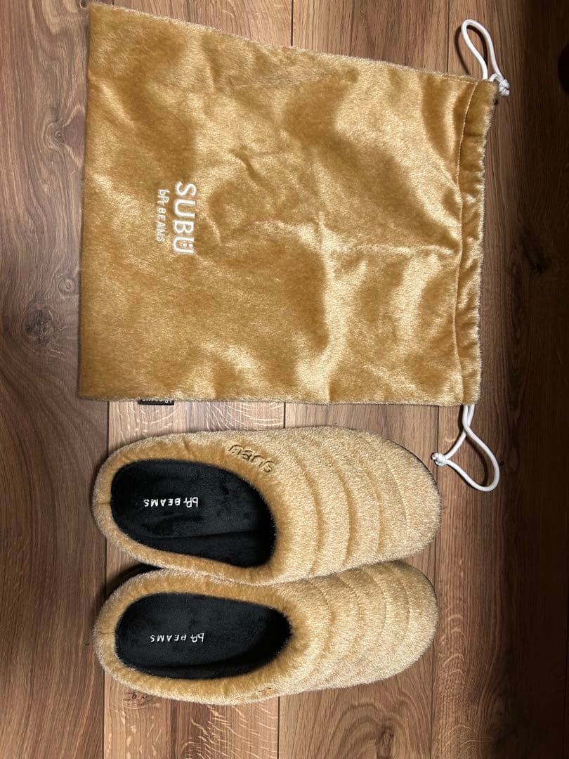 SUBU✖️BEAMSコラボ　BEIGEサンダルUS 8-9 収納袋付き