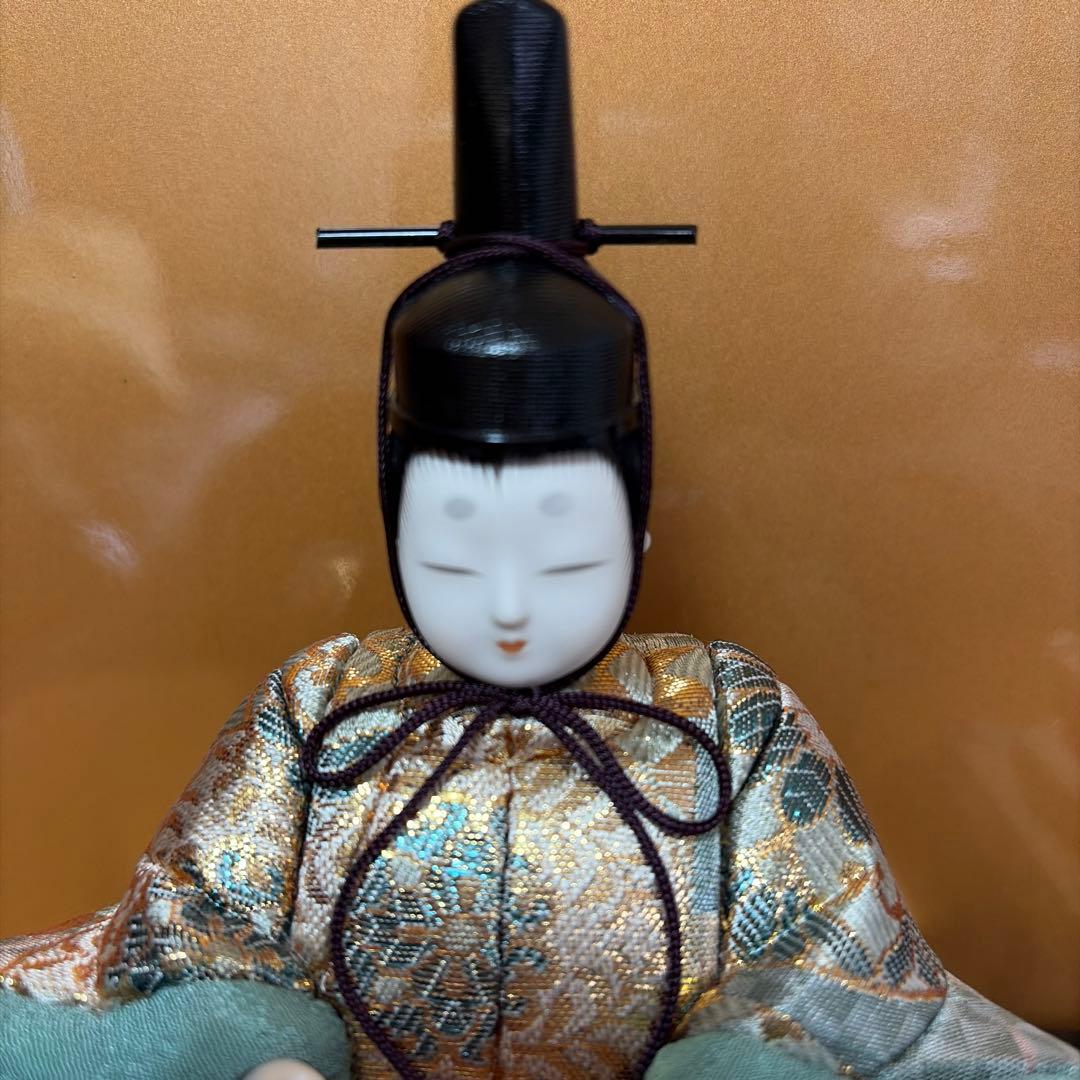 雛人形 5体セット　台座屏風　羽はたき付き