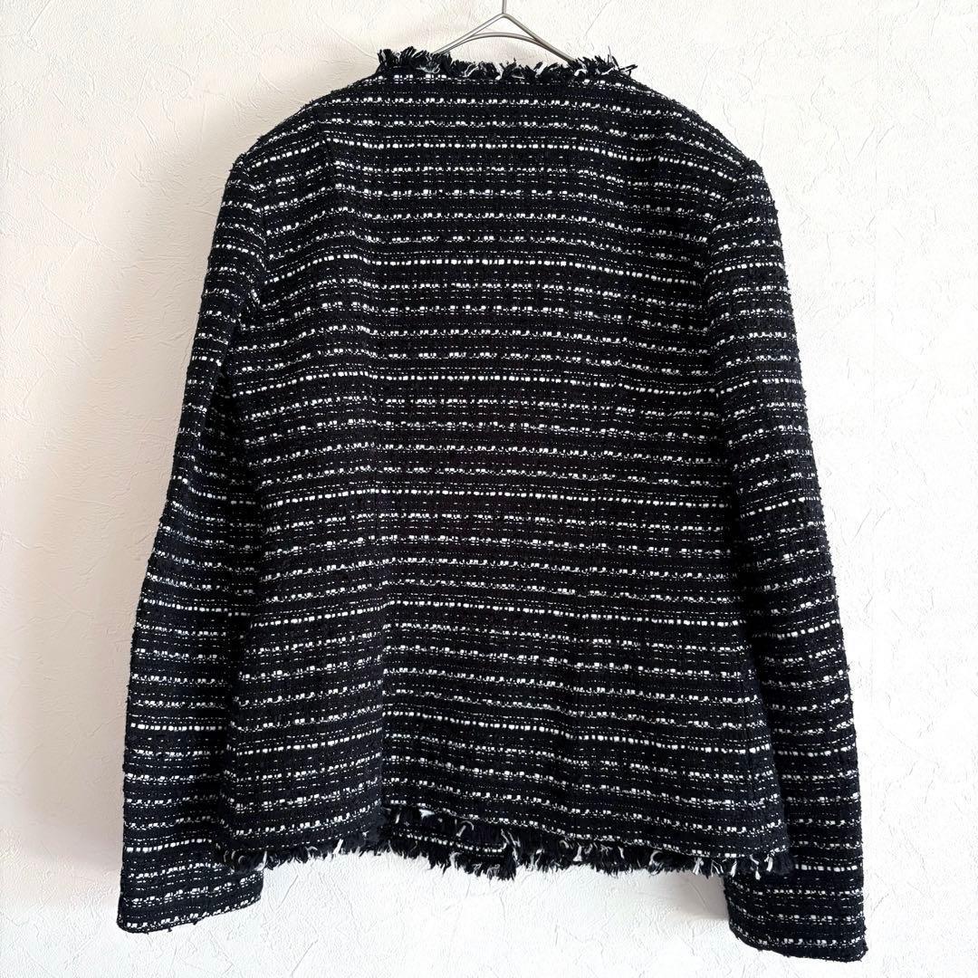 25SS 美品 anuans ツイードノーカラーフォルムジャケット MIX M