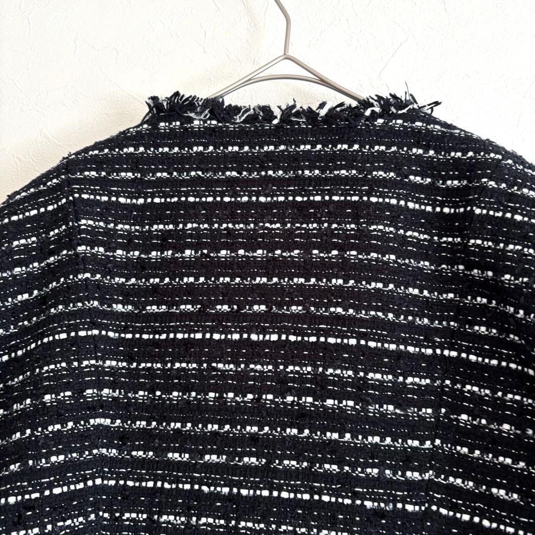 25SS 美品 anuans ツイードノーカラーフォルムジャケット MIX M