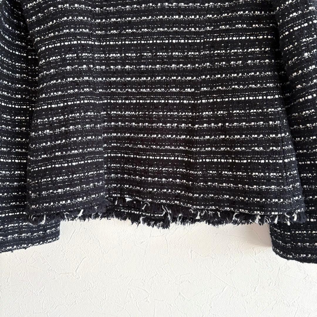 25SS 美品 anuans ツイードノーカラーフォルムジャケット MIX M