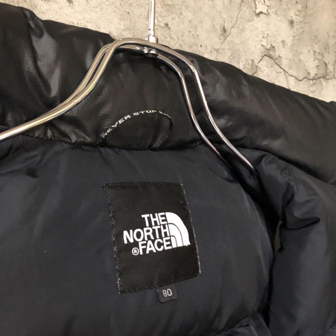 刺繍　700フィル　レディースS ヌプシ　黒 ザノースフェイス　ダウンベスト