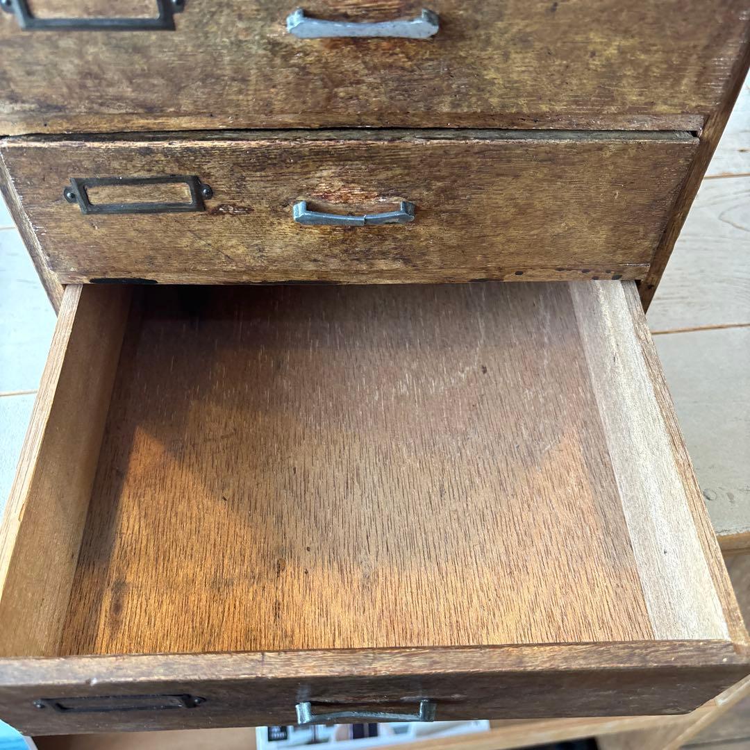 アンティーク木製 5段引き出し