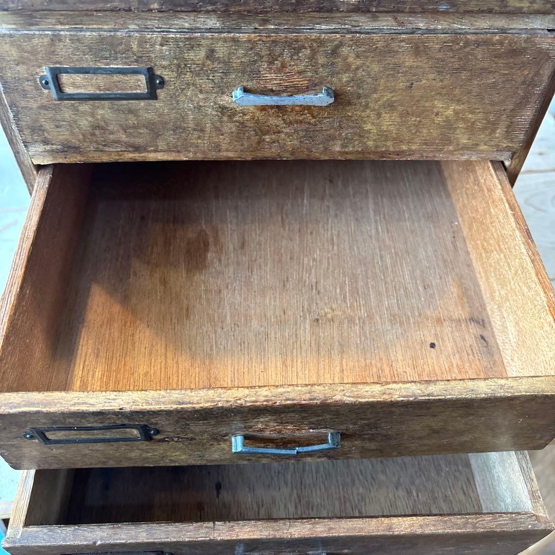 アンティーク木製 5段引き出し