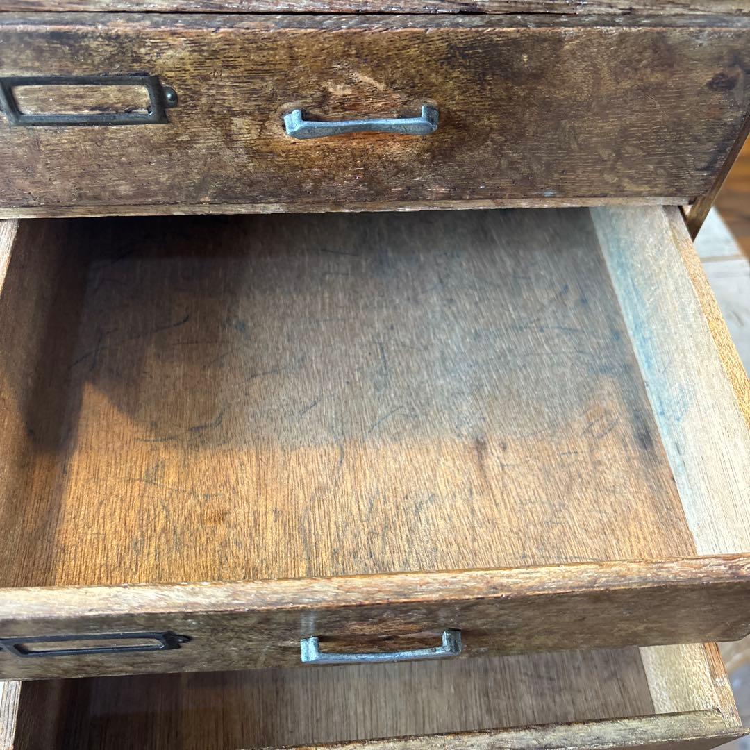 アンティーク木製 5段引き出し