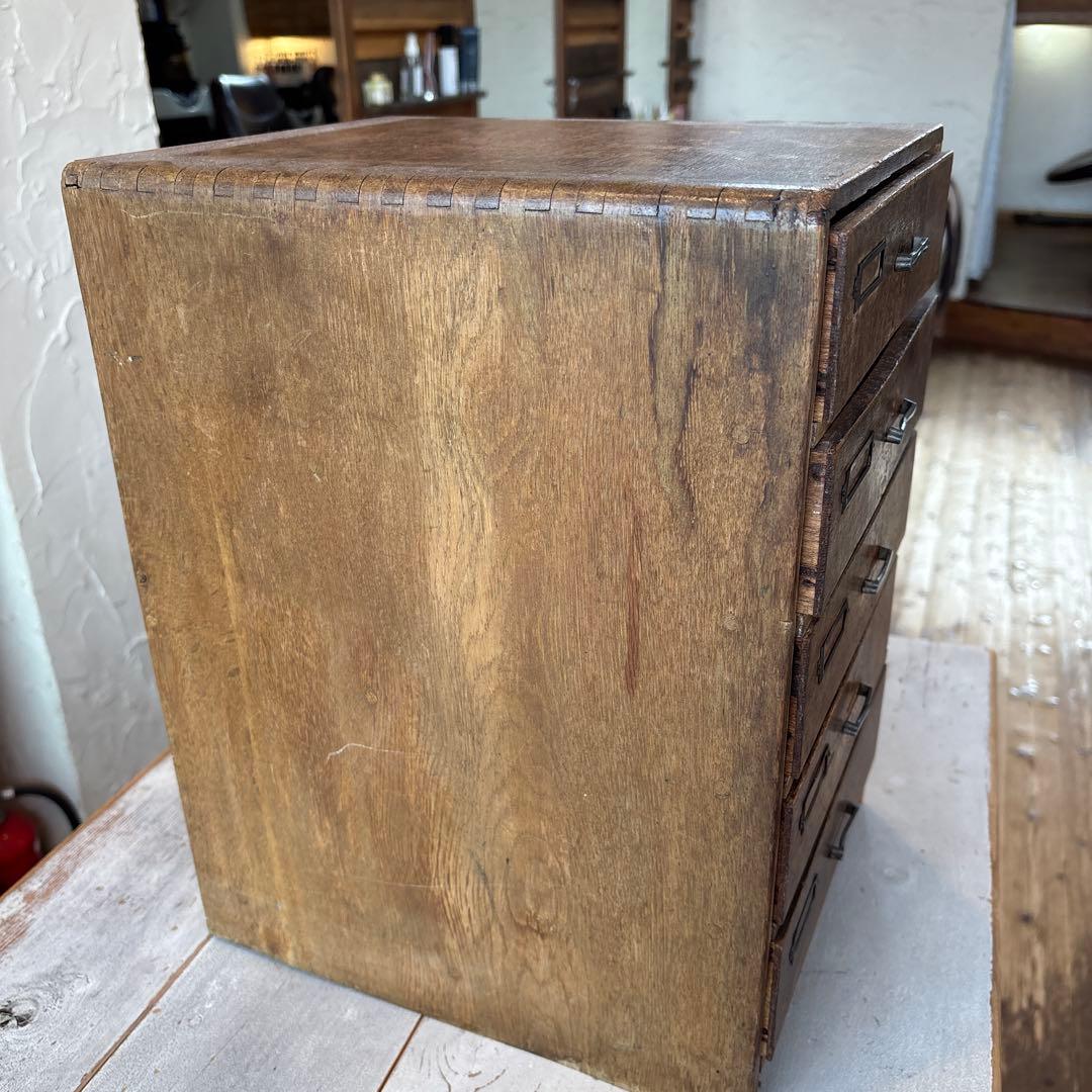 アンティーク木製 5段引き出し