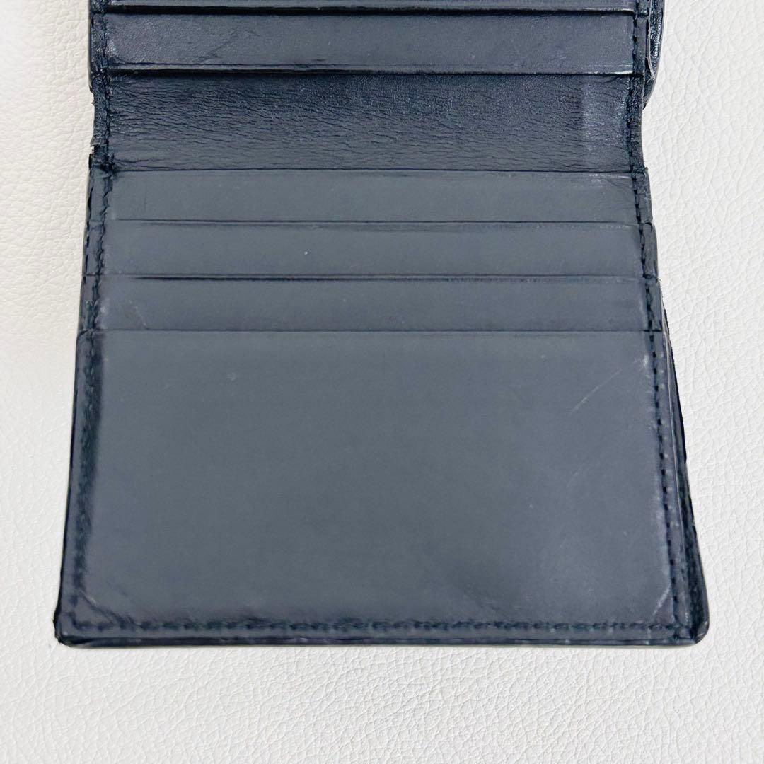 1778【美品】メゾンマルジェラ 二つ折り財布 シボ革 レザー ステッチ