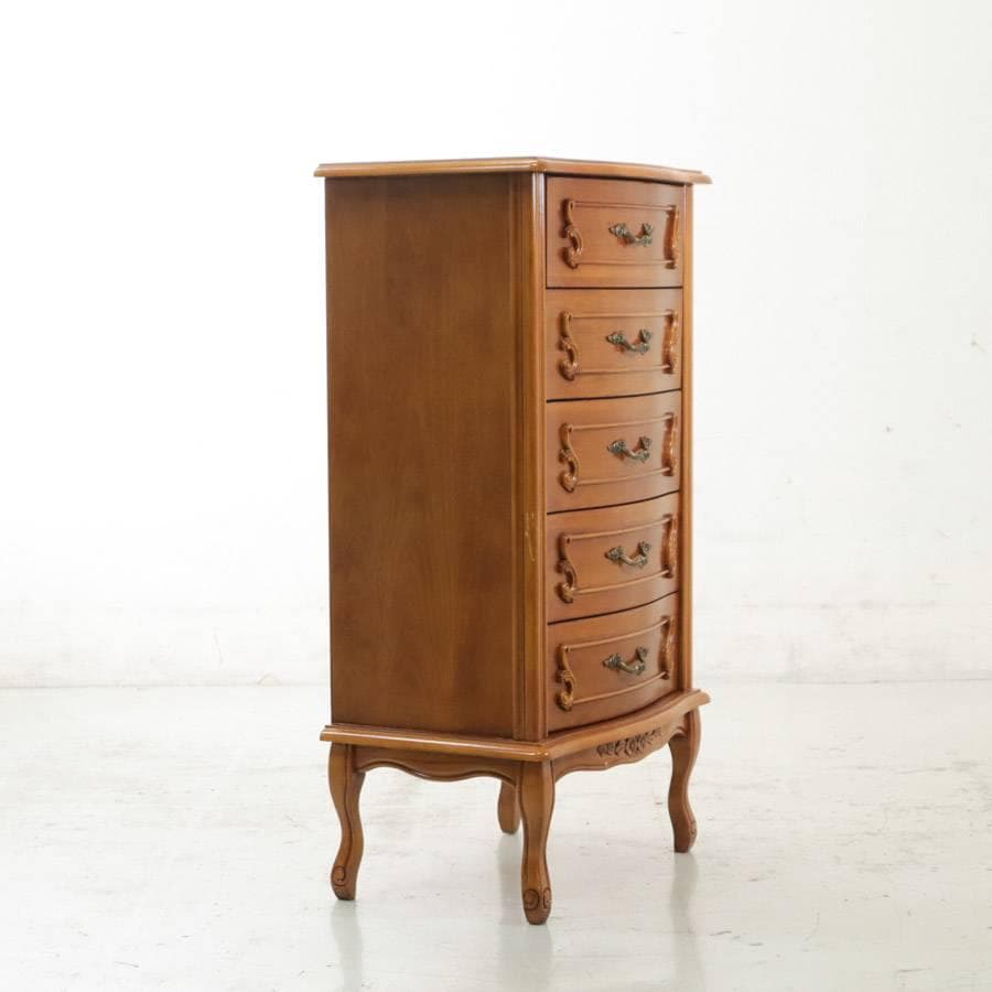 値下アンティーク調 猫脚 サイドチェスト 5段 電話台 FAX台