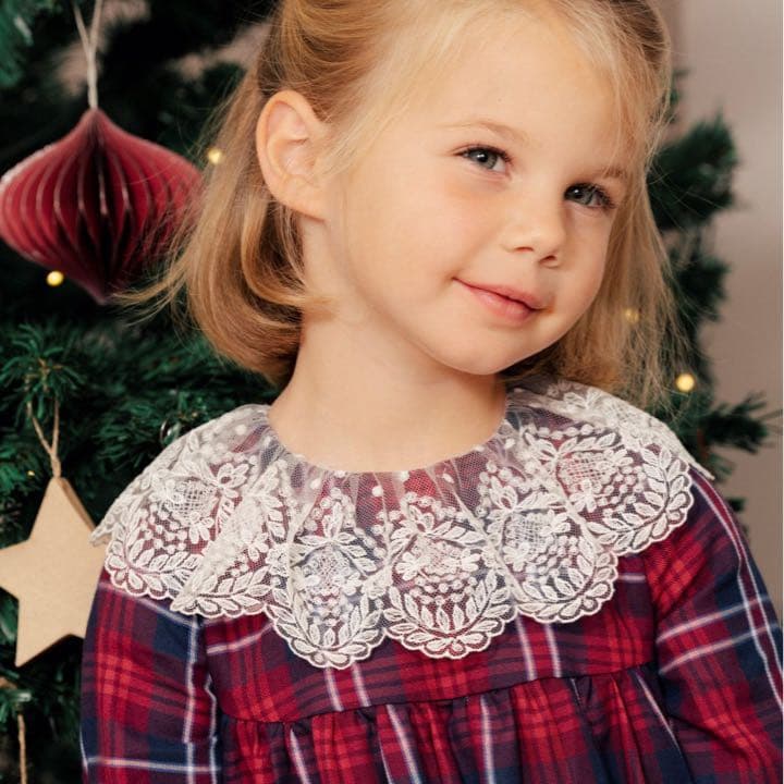 新品アマイアキッズ　タータンチェックワンピース　10Y