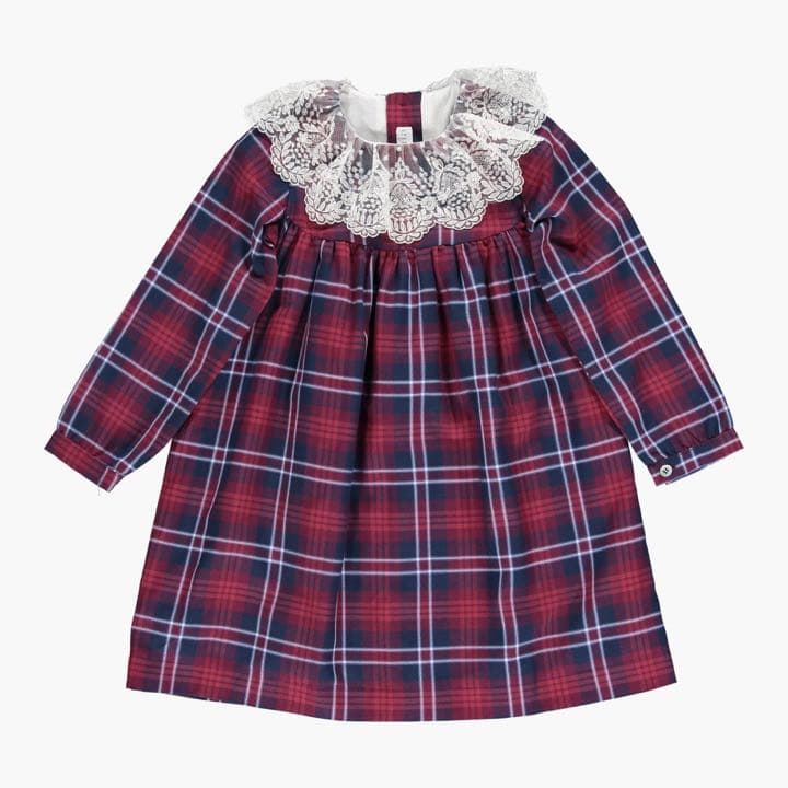 新品アマイアキッズ　タータンチェックワンピース　10Y