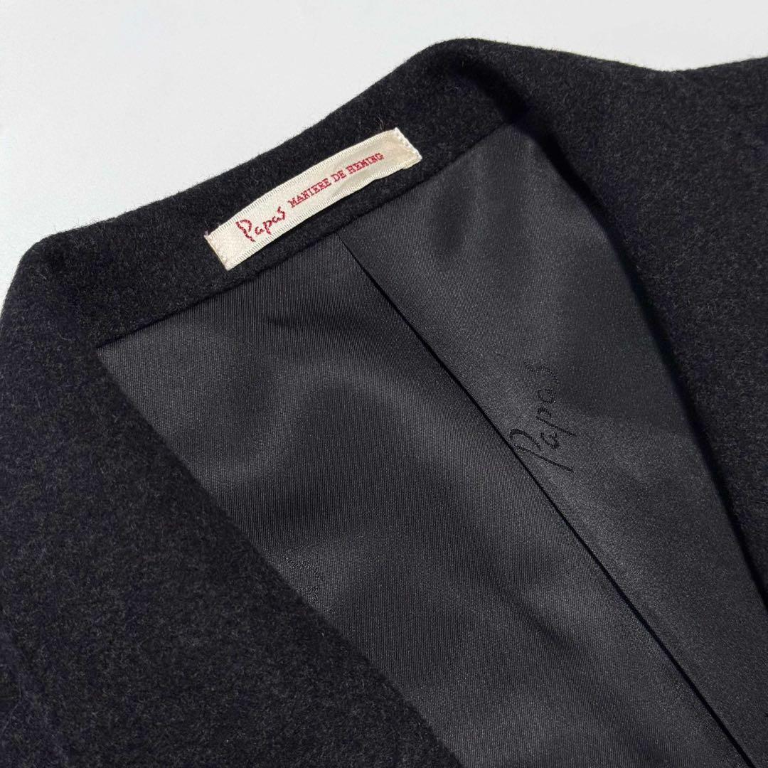 【美品】Papas ウールジャケット テーラード ダークグレー 90s 00s