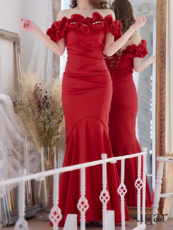 [美品]Sugar/シュガー/ドニアクイーン/ マーメイド ロングドレス/レッド