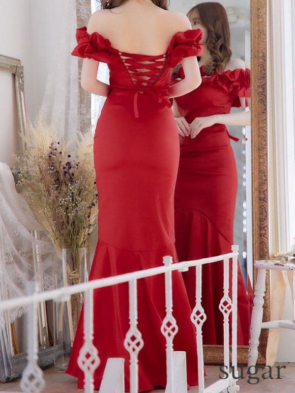 [美品]Sugar/シュガー/ドニアクイーン/ マーメイド ロングドレス/レッド