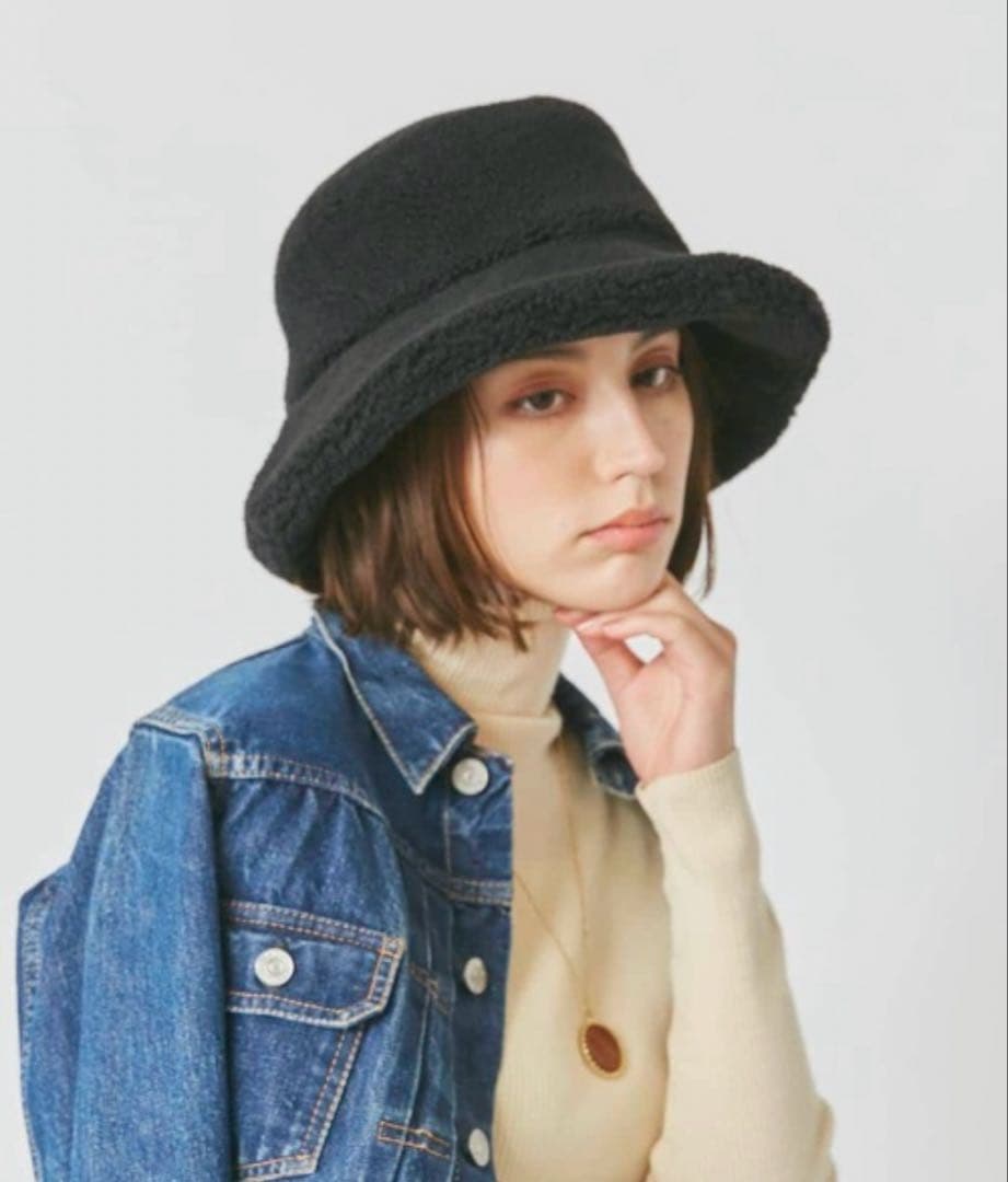 Chapeau d'O Color Boa Bucket　黒