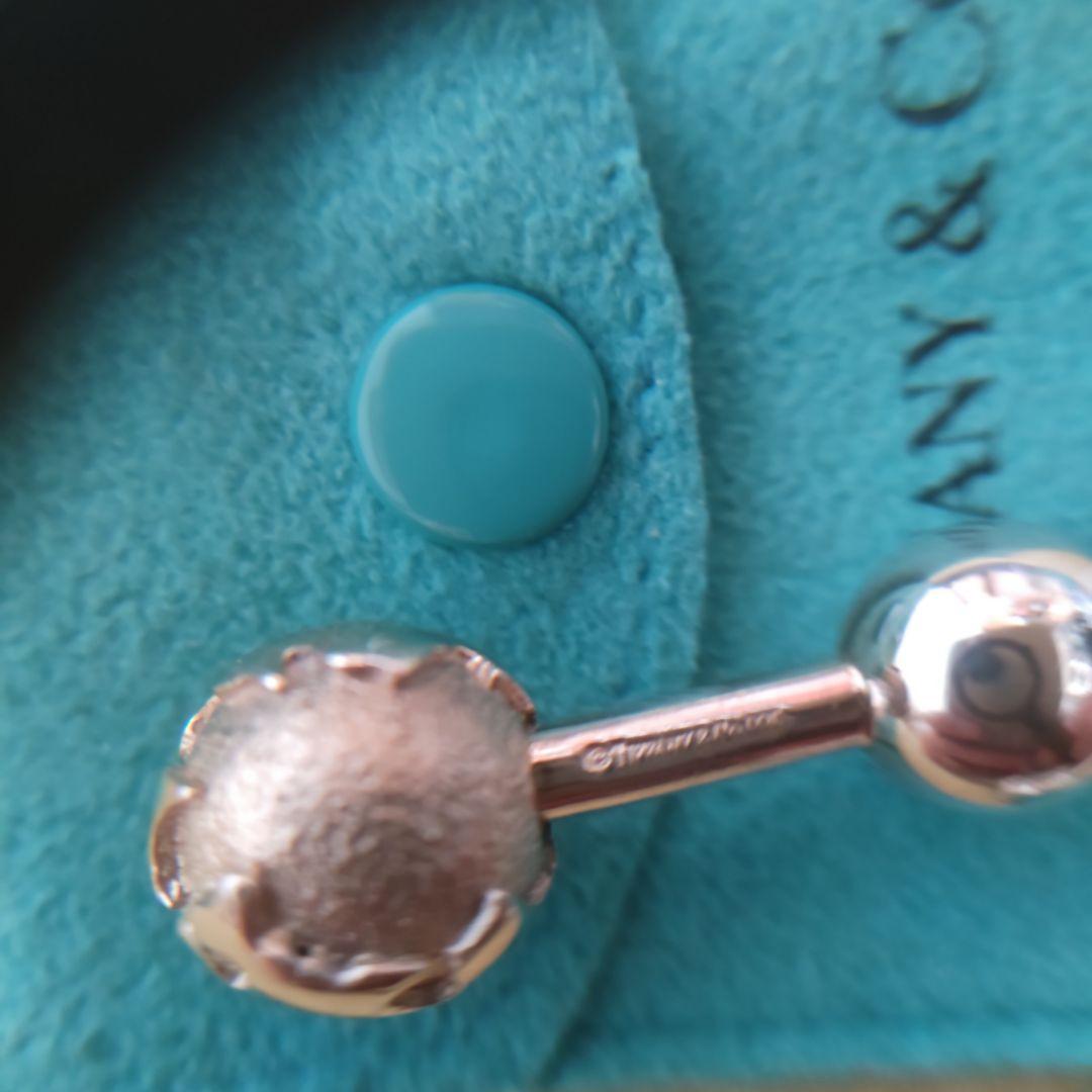 【未使用】ティファニー　グローブ　地球　バーベル・カフス　カフリンクス