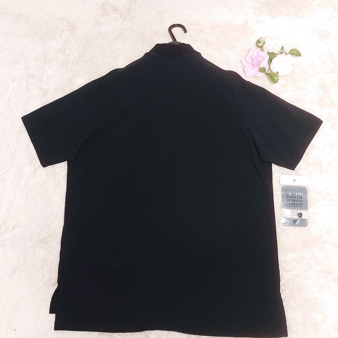 HUMAN MADE ビッグポロシャツ ブラック M ハートボタン ロゴパッチ