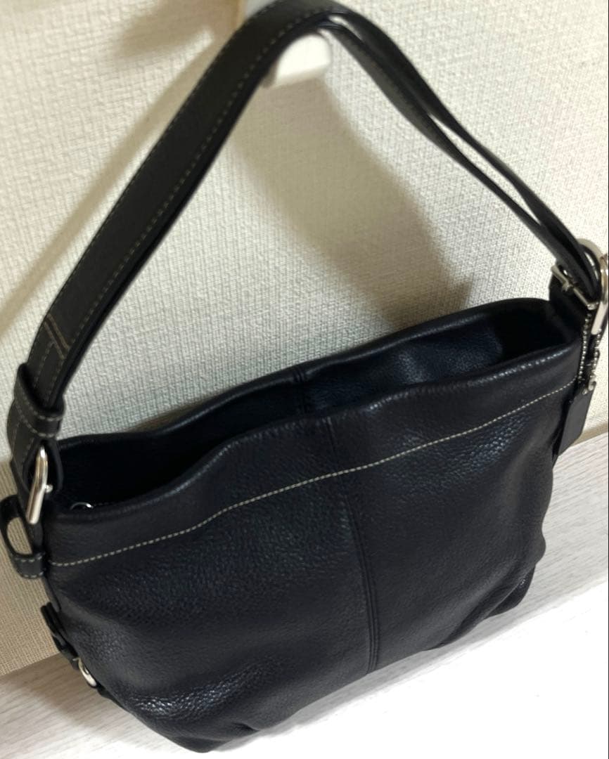 【coach】ショルダーバック　肩がけバック レザーバック　wayバック　黒