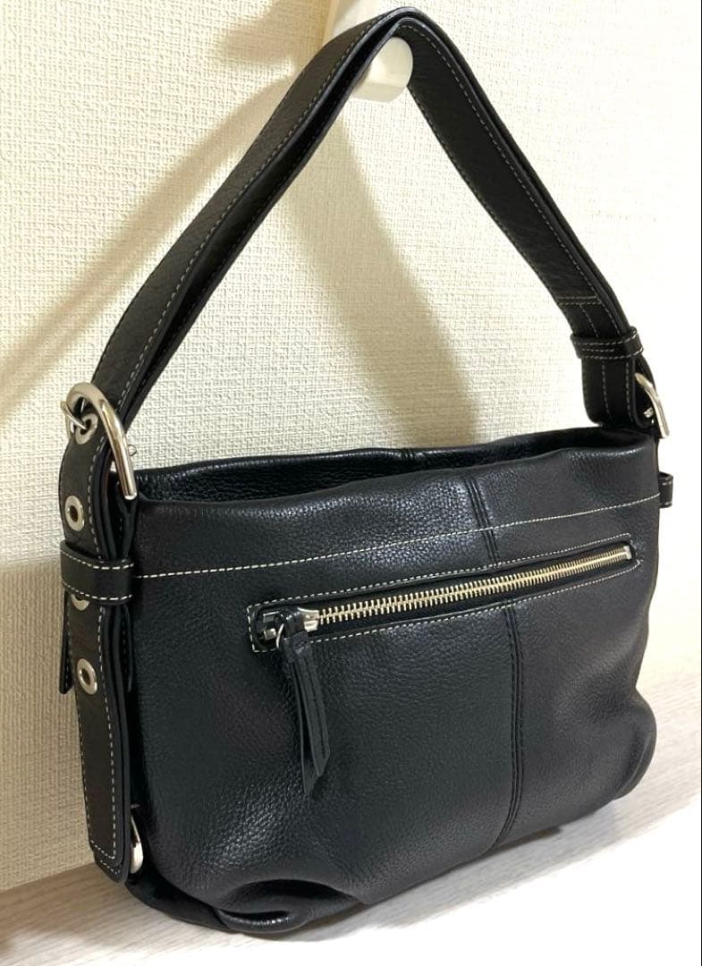 【coach】ショルダーバック　肩がけバック レザーバック　wayバック　黒