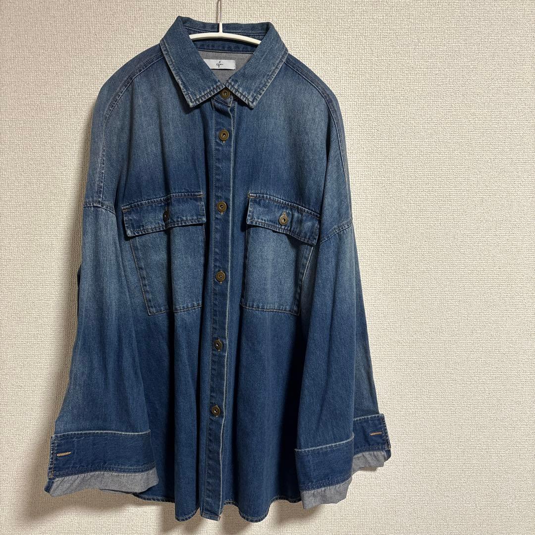 最終値下efu エフ/OVER DENIM SHIRT デニムシャツ ジャケット