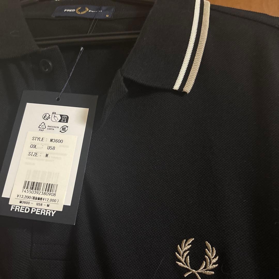 FRED PERRY ツインティップライン ワンポイントロゴ刺繍ポロシャツ