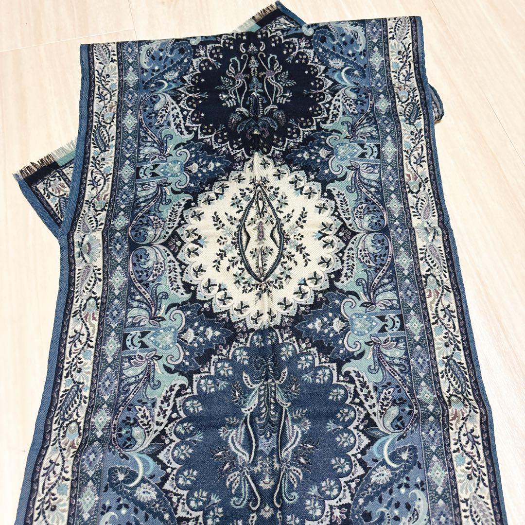 美品　ETRO エトロ 大判 ストール ショール ペイズリー 総柄　シルク混