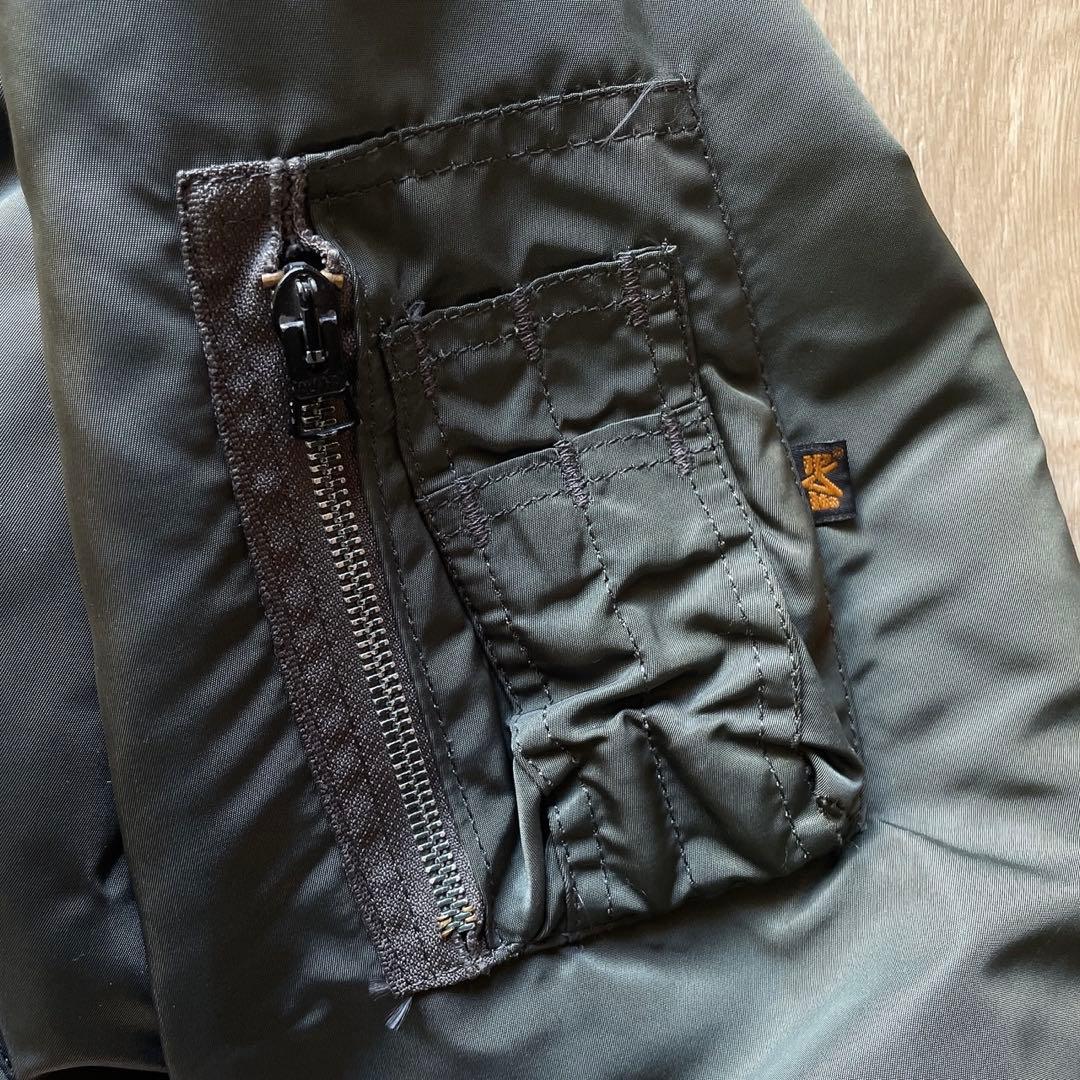 USA製　ALPHA グランドクルー　MA-1 フライトジャケット　カーキ　Ｍ