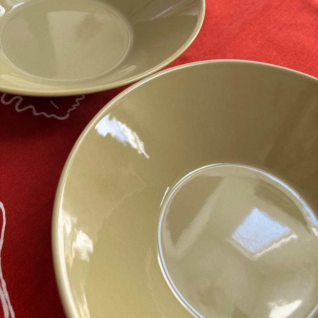 イッタラ　ティーマ　21cm ボウル　2枚セット　オリーブグリーン