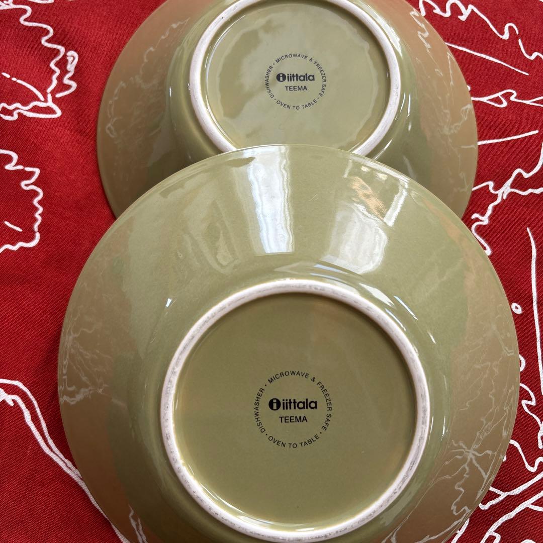 イッタラ　ティーマ　21cm ボウル　2枚セット　オリーブグリーン