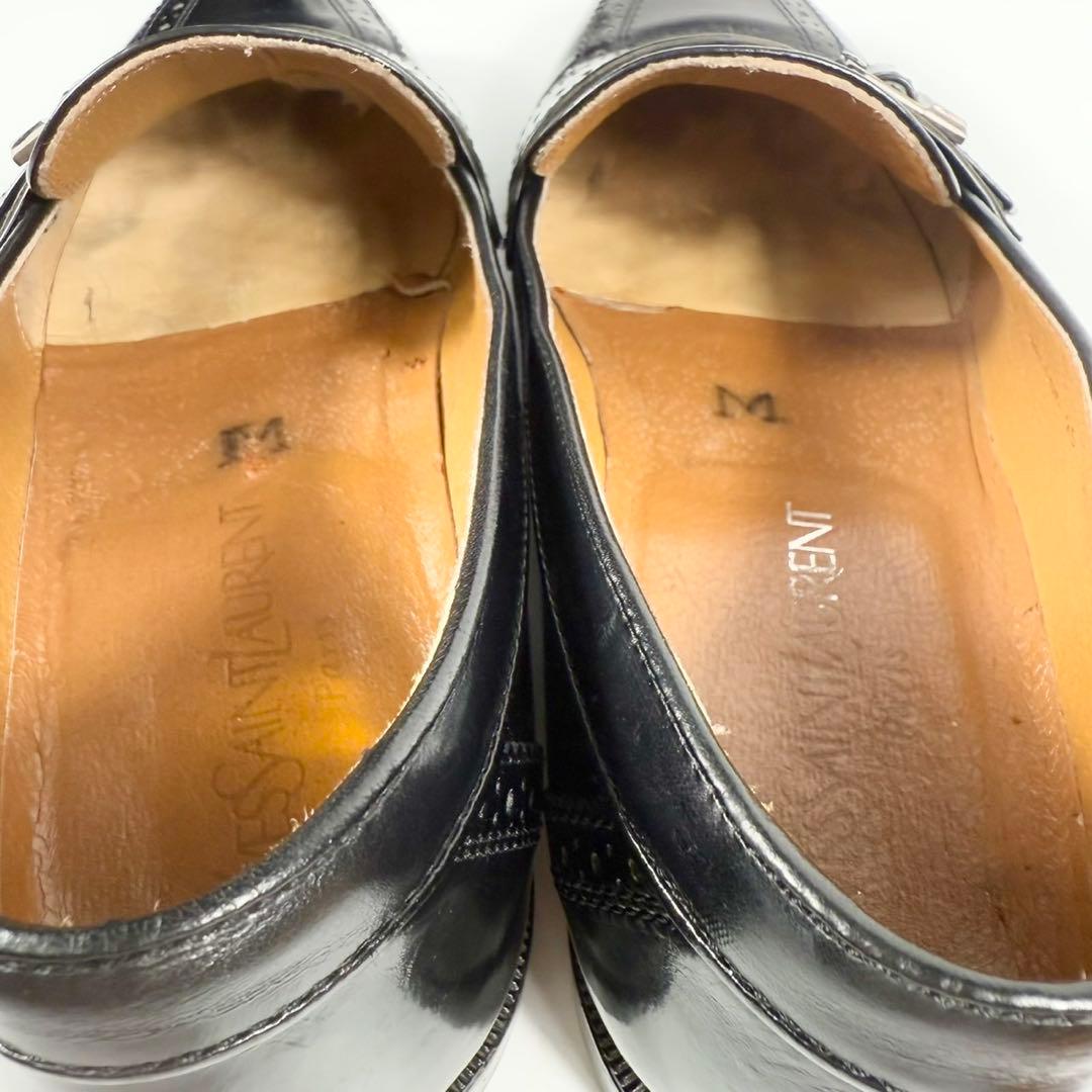 イヴ・サンローラン　YSL ローファー（25）革靴　ベルト　日本製　３E 黒