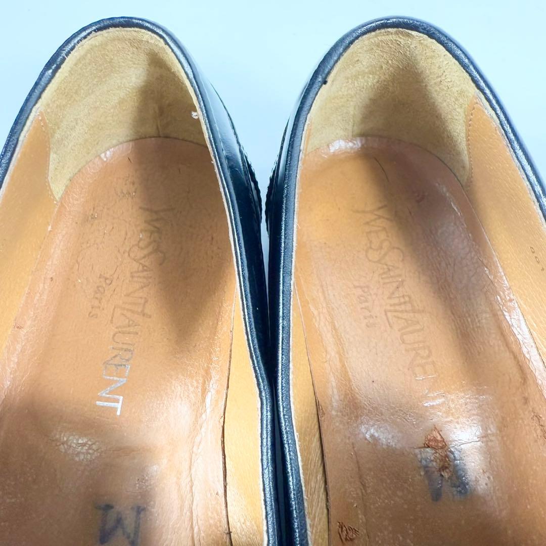イヴ・サンローラン　YSL ローファー（25）革靴　ベルト　日本製　３E 黒