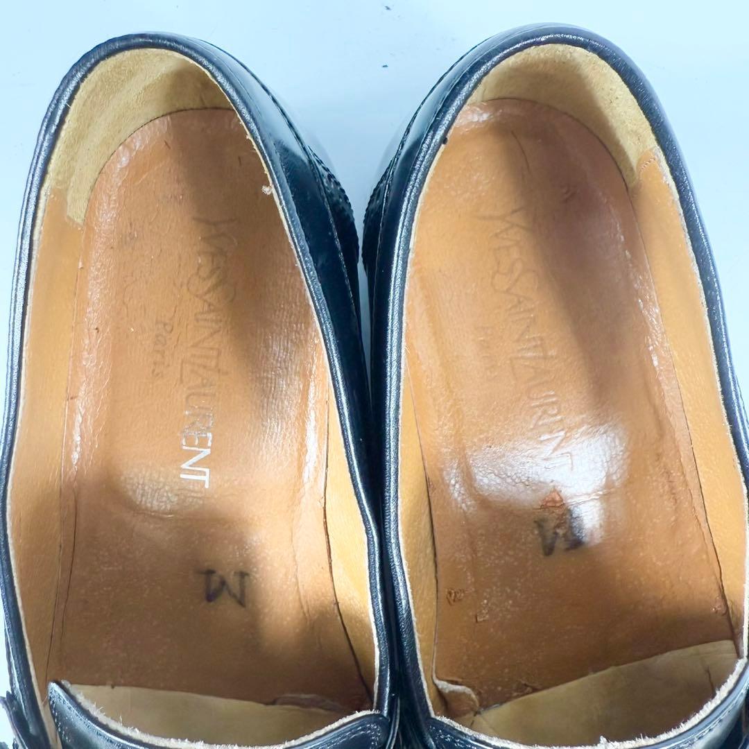 イヴ・サンローラン　YSL ローファー（25）革靴　ベルト　日本製　３E 黒