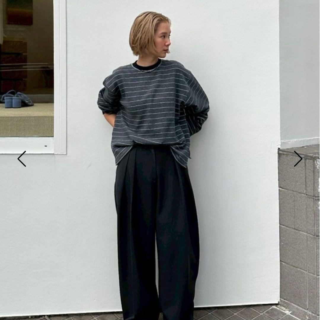 【新品】Border Long T-shirts チャコールグレー