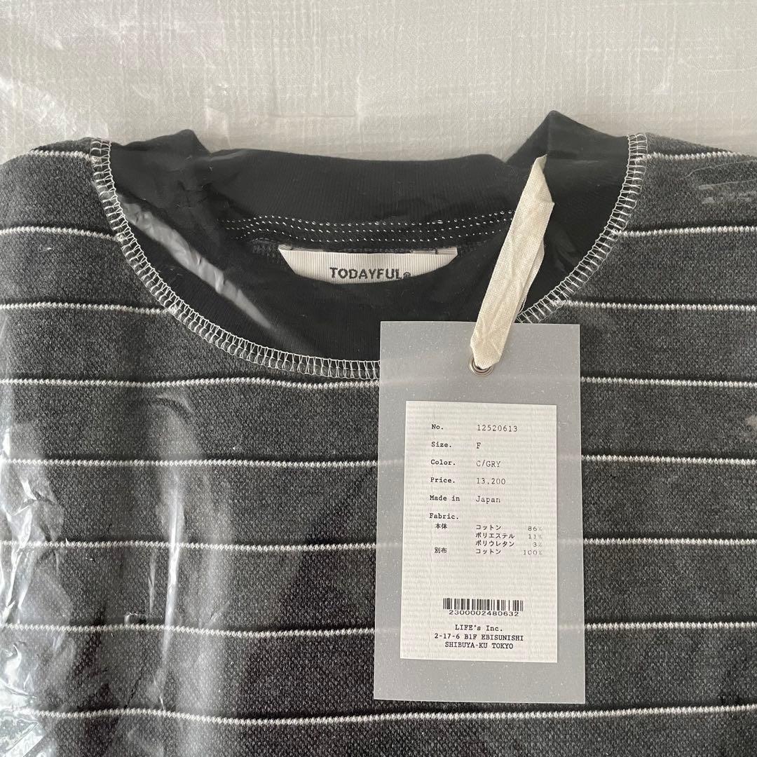 【新品】Border Long T-shirts チャコールグレー