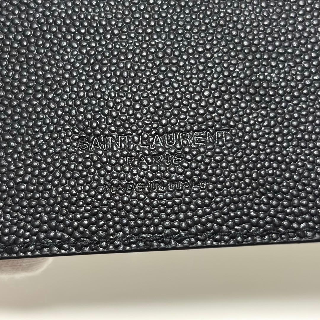 322✨極美品✨サンローラン マネークリップ キャビアスキン レザー ブラック