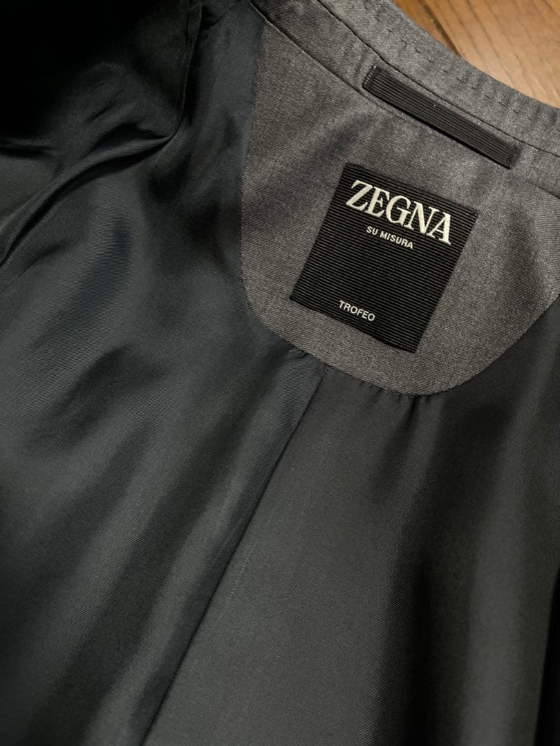 凄!!新品未使用■ZEGNA テーラードスーツ チャコールグレー