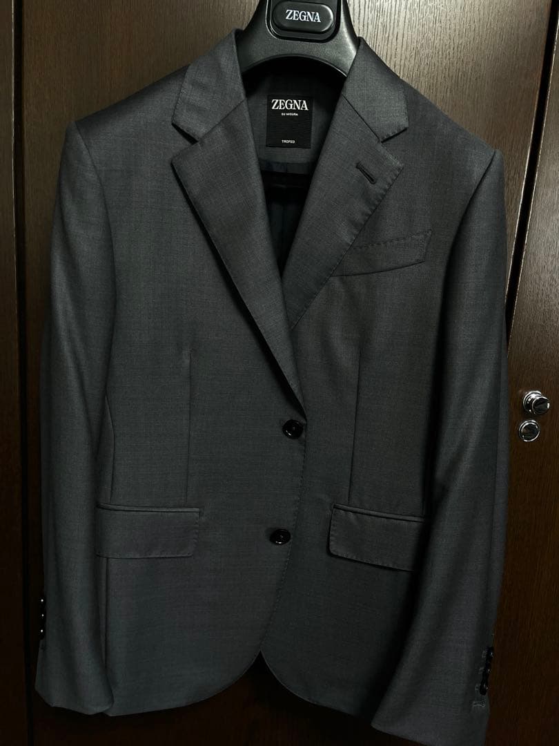 凄!!新品未使用■ZEGNA テーラードスーツ チャコールグレー