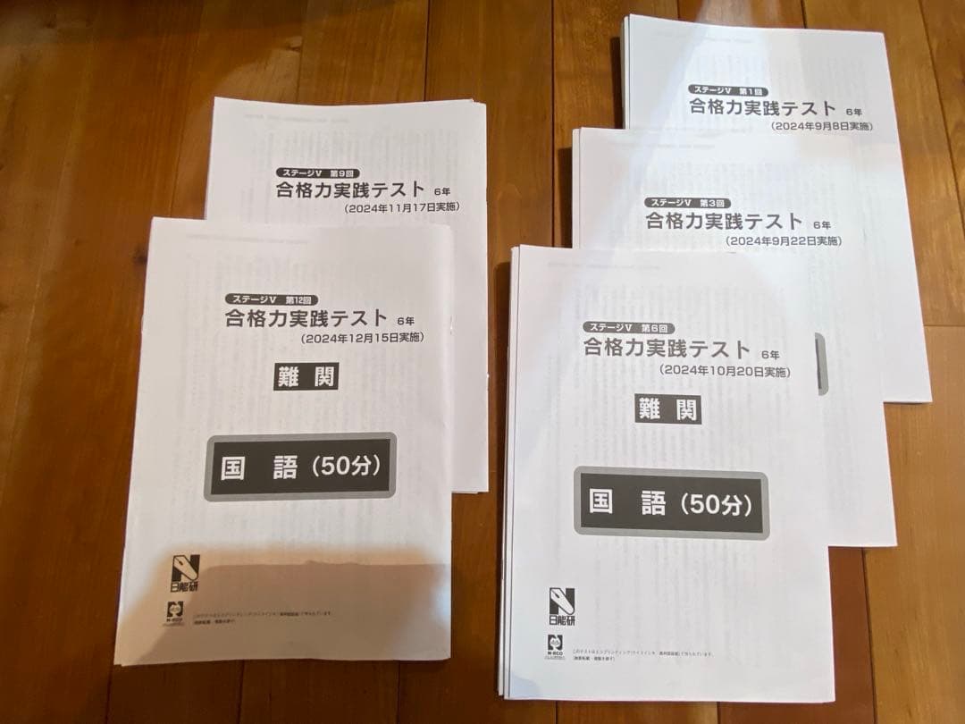 2024年度⭐︎日能研6年生1年フルセット学習力育成テスト全国公開模試等
