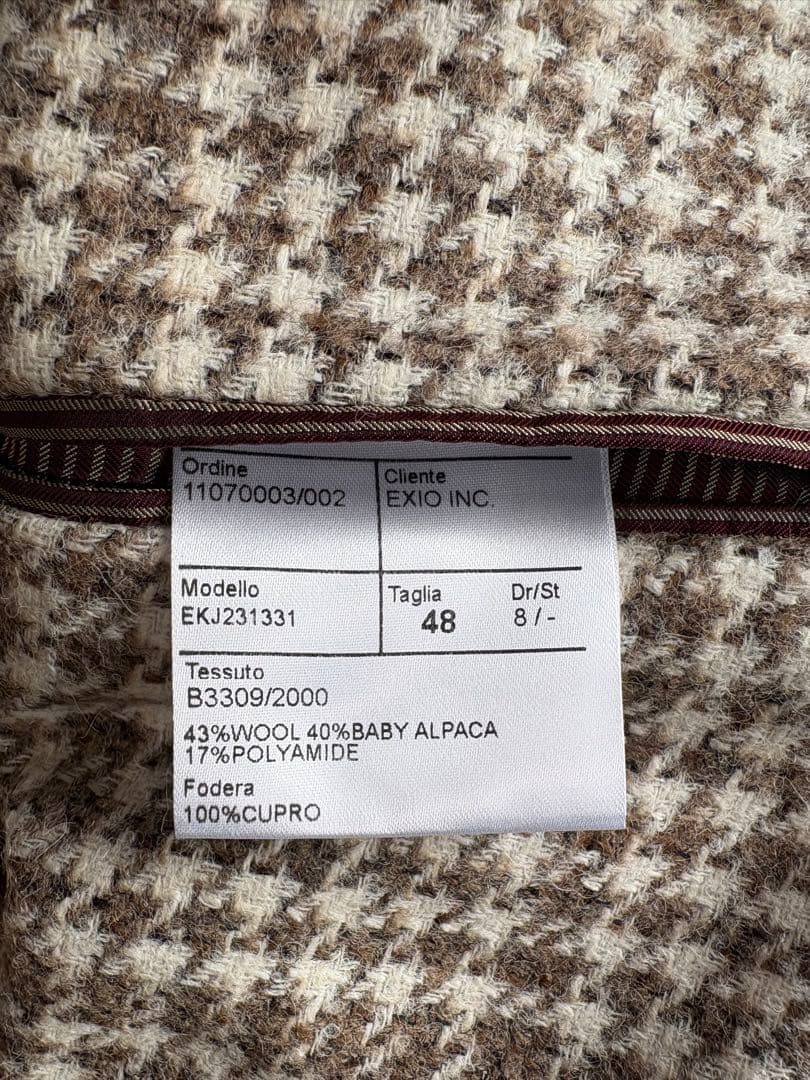 ポンデernesto/新品未使用ベビーアルパカライトツイード2Bジャケット