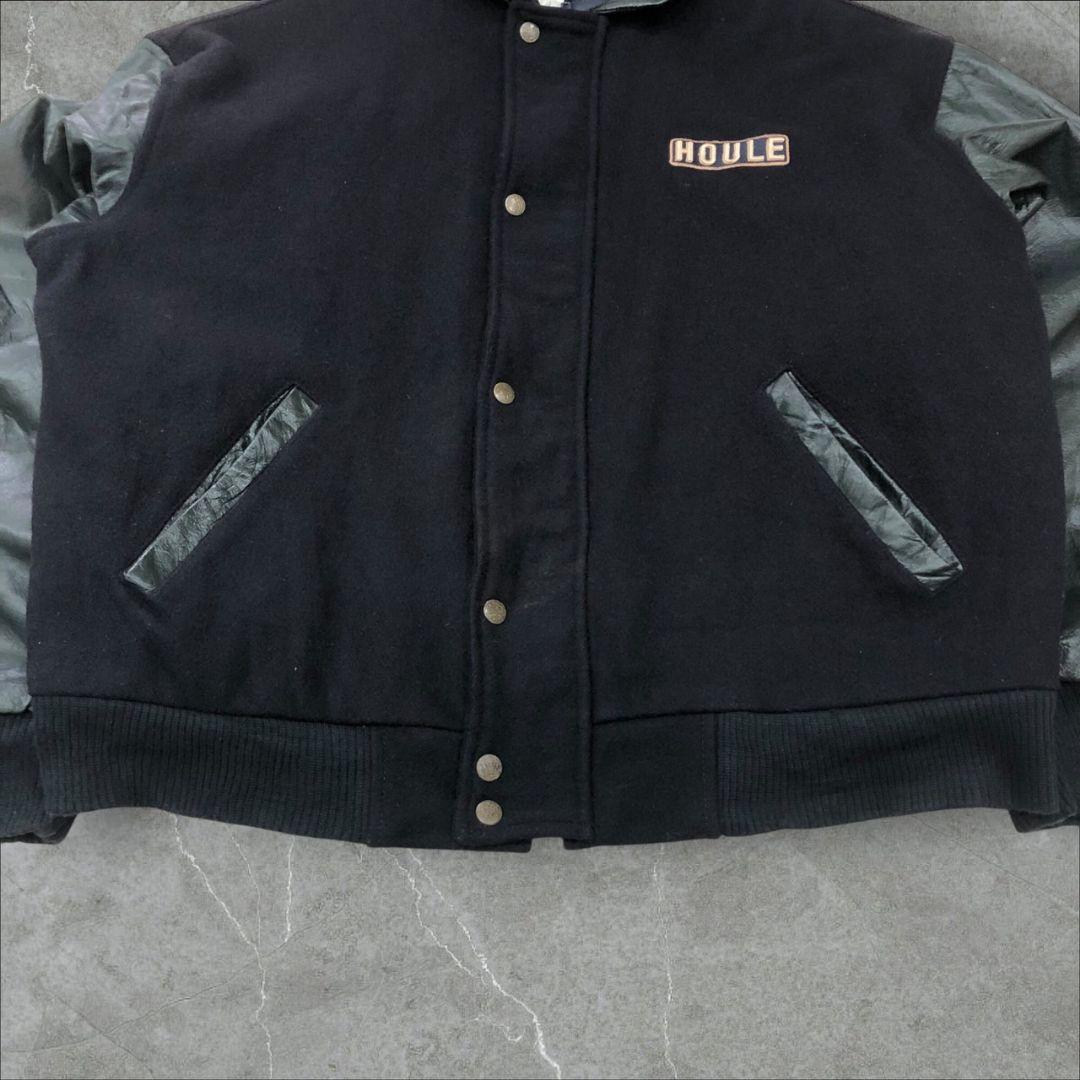 カナダ製ヴィンテージスタジャンバーシティジャケット袖レザー本革大きいサイズ